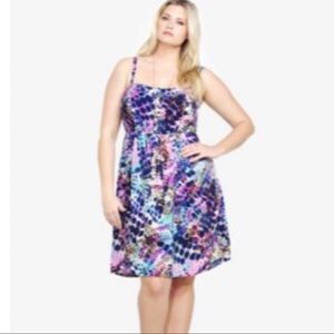 Torrid multi color button front challis midi dress